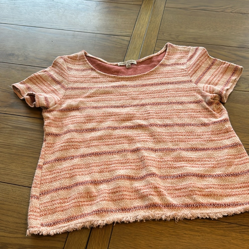 Women’s Green envelope striped top size Med